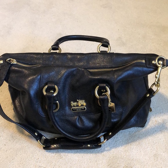 Coach Madison Sabrina Leather Bag - Black - Picture 4 of 8